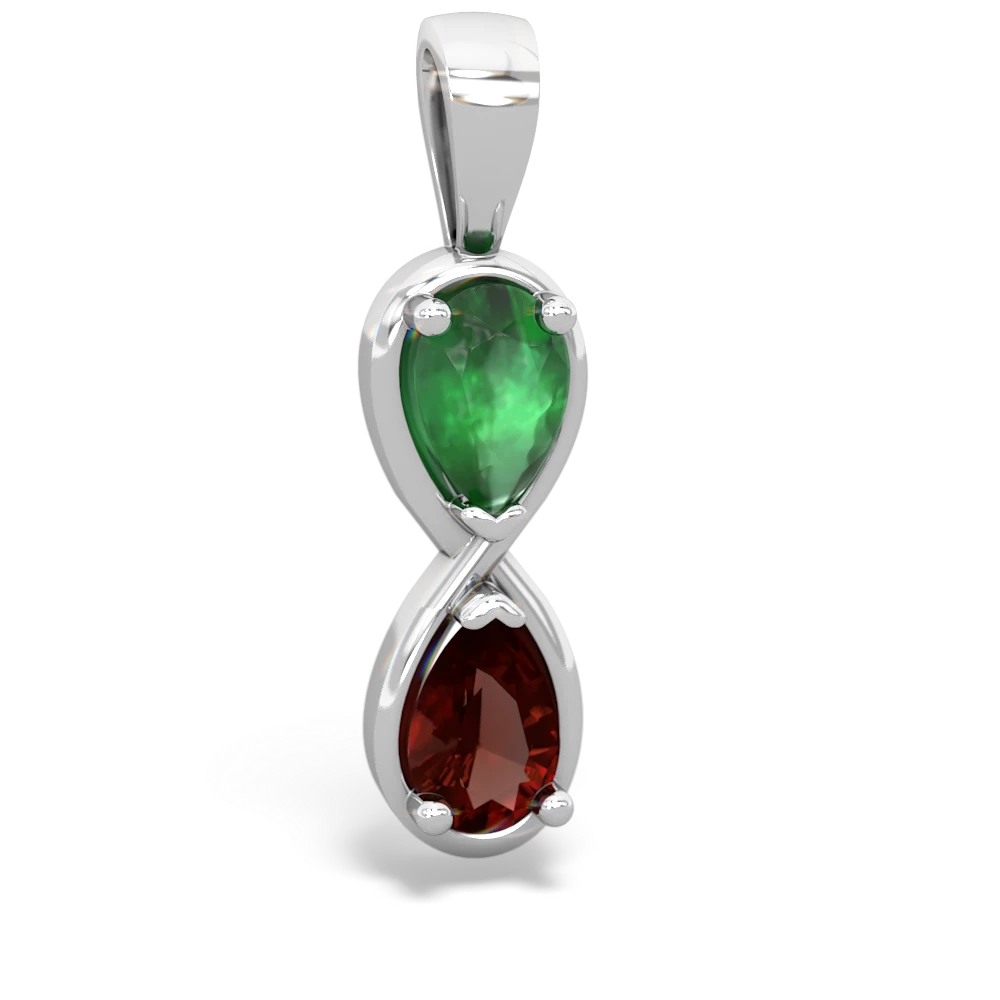 Emerald Infinity 14K White Gold pendant P5050