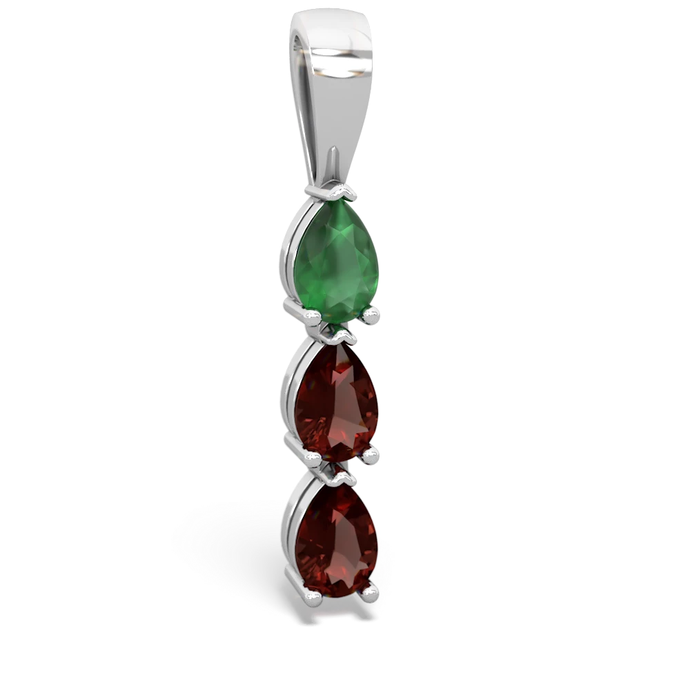 Emerald Dew Drops 14K White Gold pendant P2251