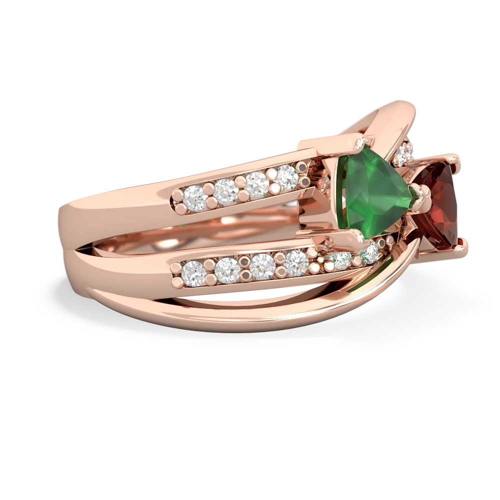 Emerald Bowtie 14K Rose Gold ring R2360