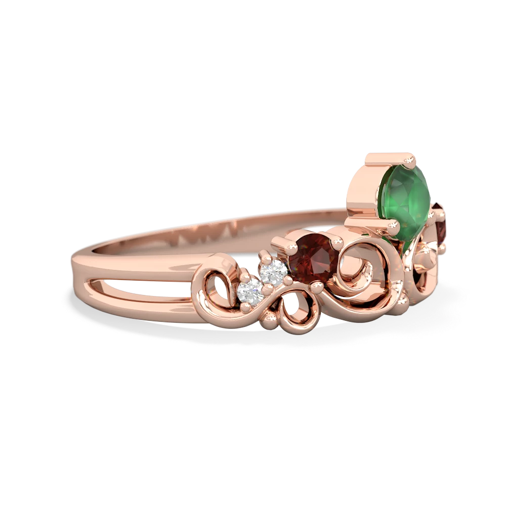 Emerald Crown Keepsake 14K Rose Gold ring R5740