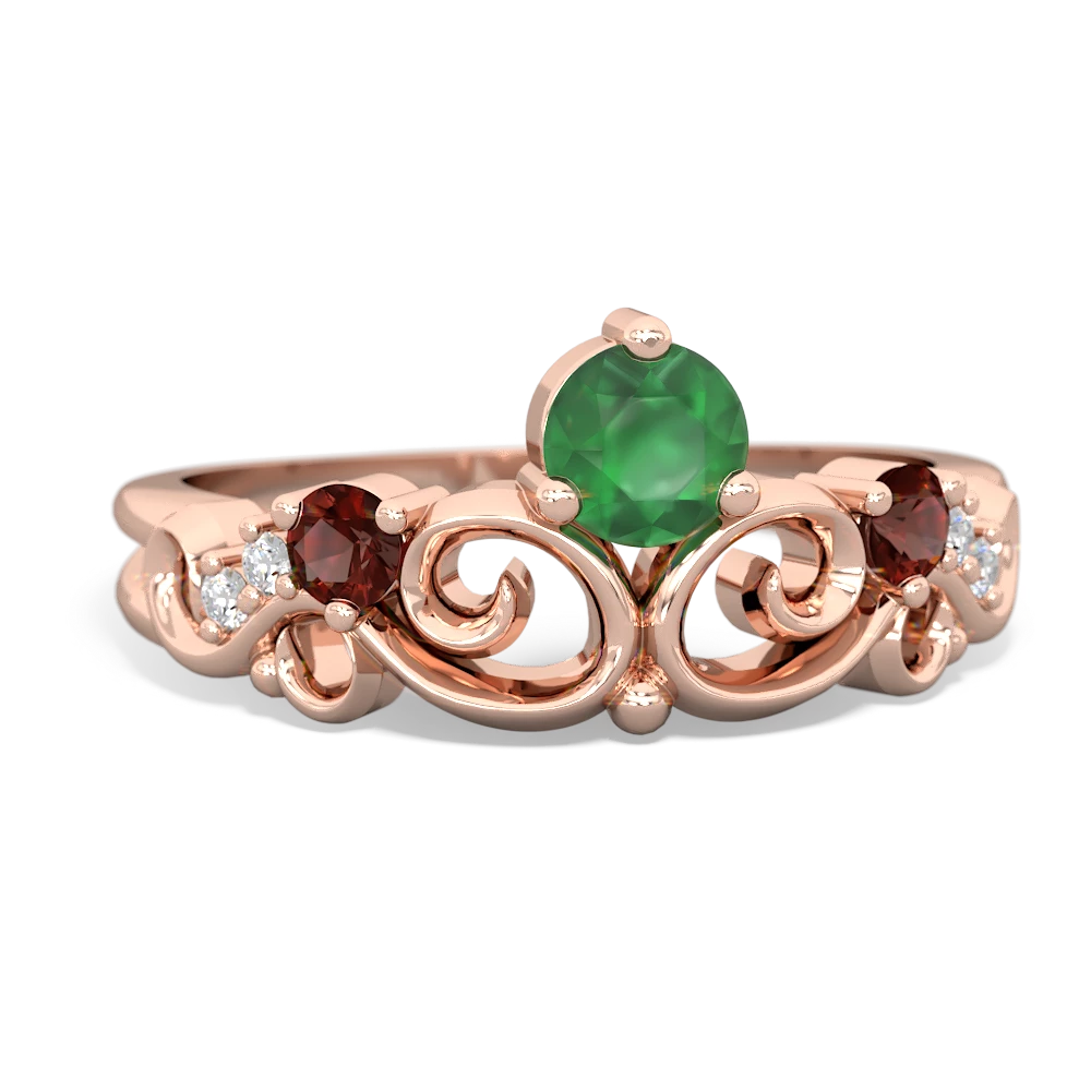 Emerald Crown Keepsake 14K Rose Gold ring R5740