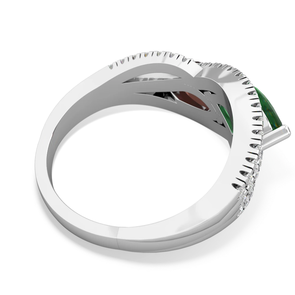 Emerald Diamond Rivers 14K White Gold ring R3070