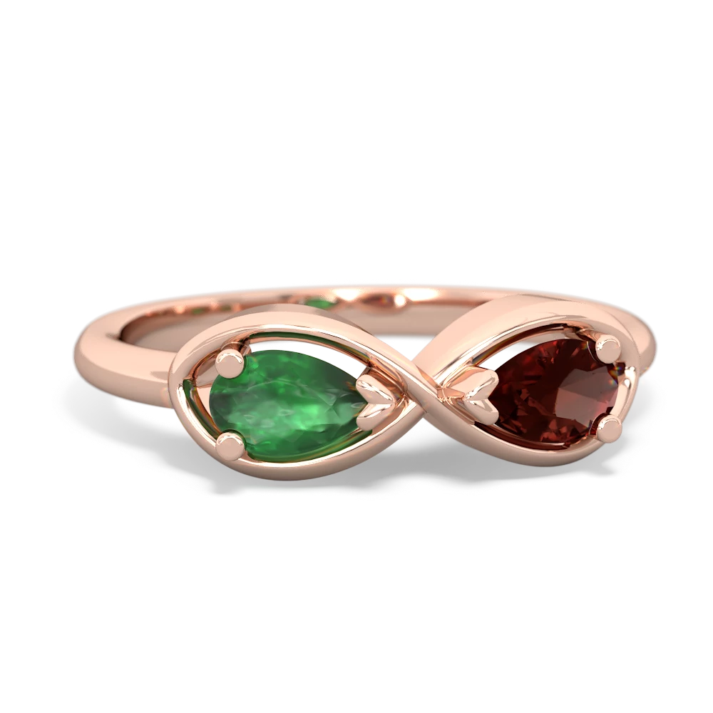 Emerald Infinity 14K Rose Gold ring R5050