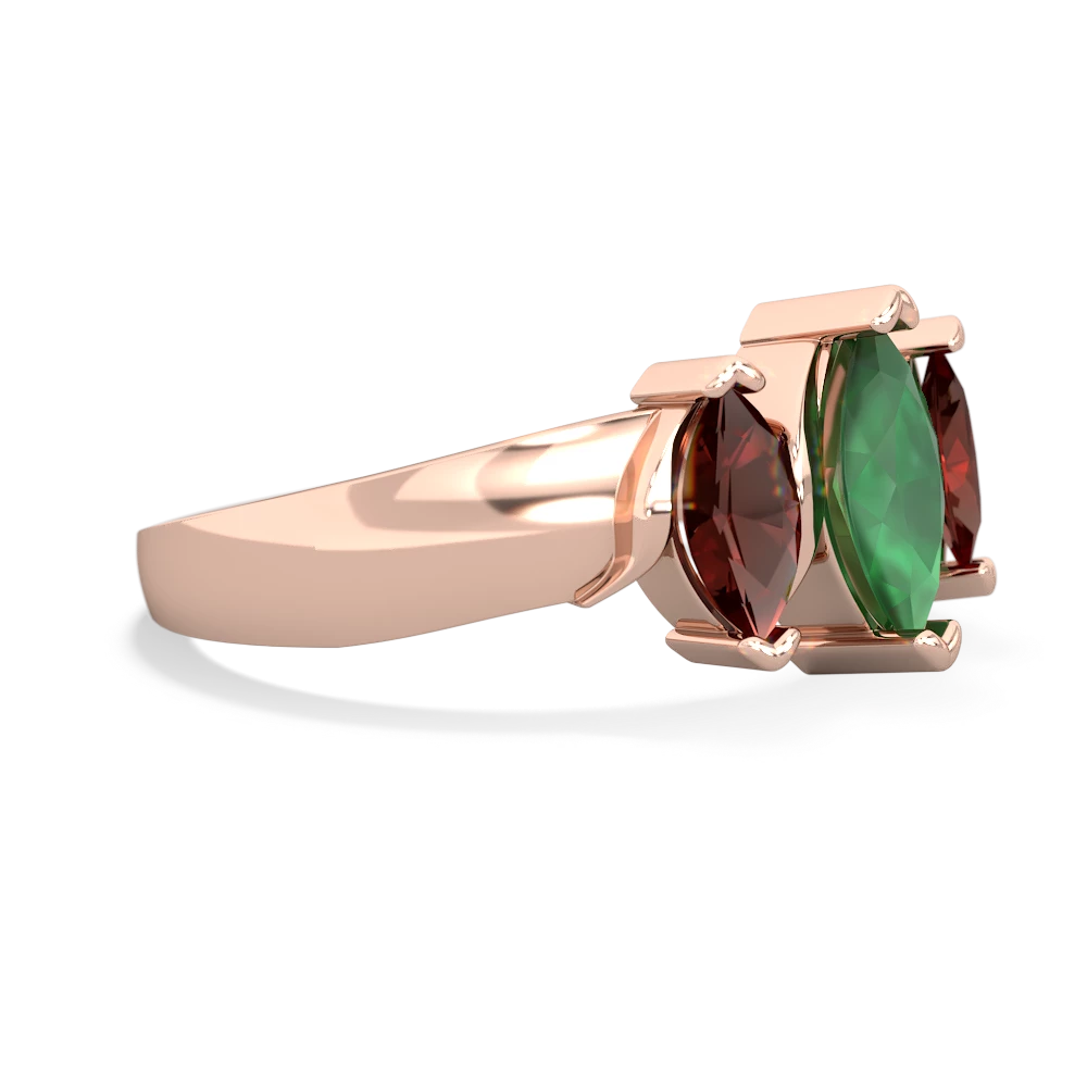 Emerald Three Peeks 14K Rose Gold ring R2433