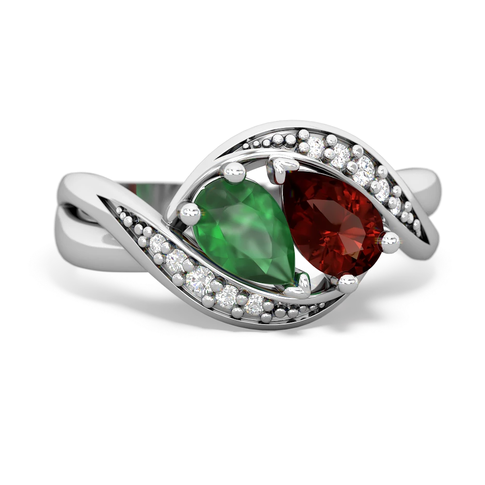 Emerald Summer Winds 14K White Gold ring R5342