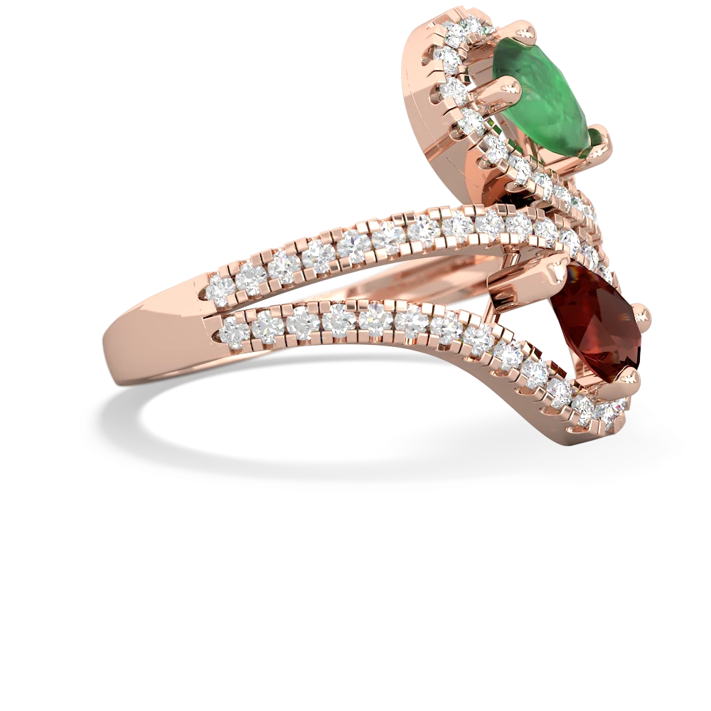 Emerald Diamond Dazzler 14K Rose Gold ring R3000