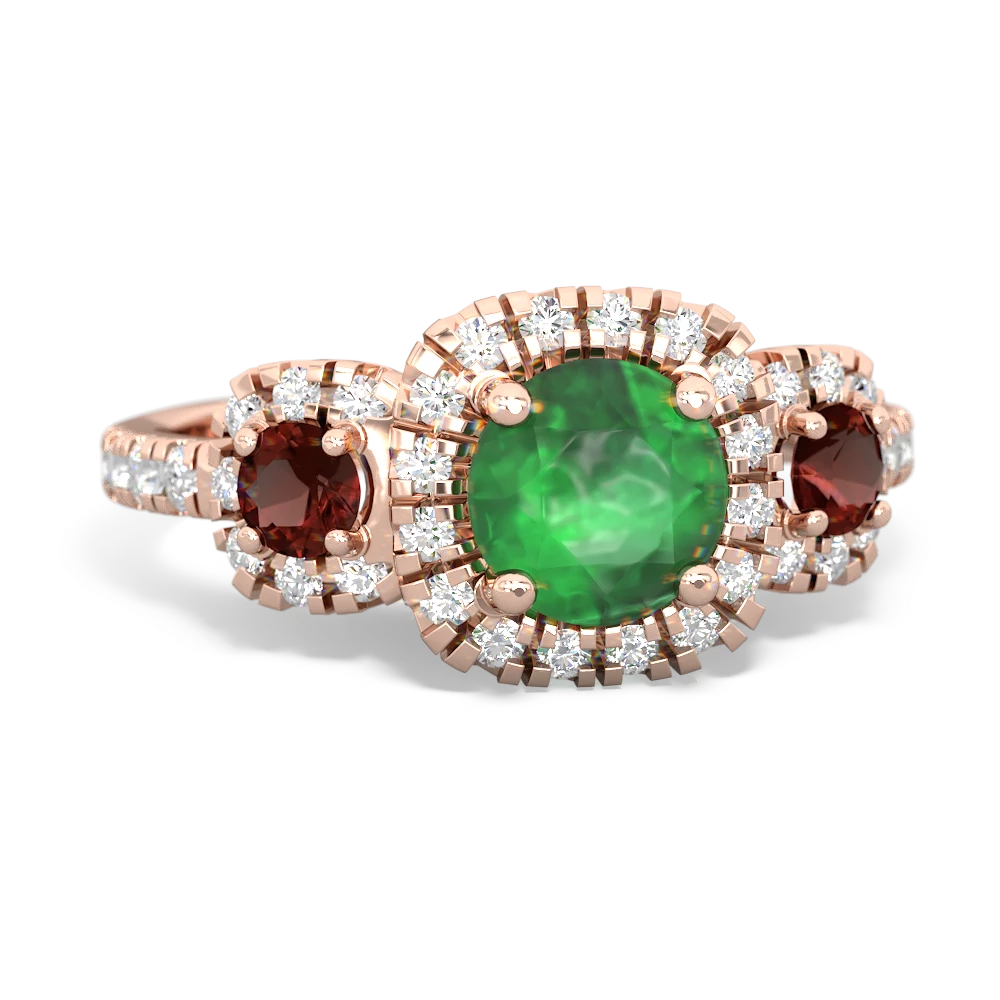 Emerald Regal Halo 14K Rose Gold ring R5350