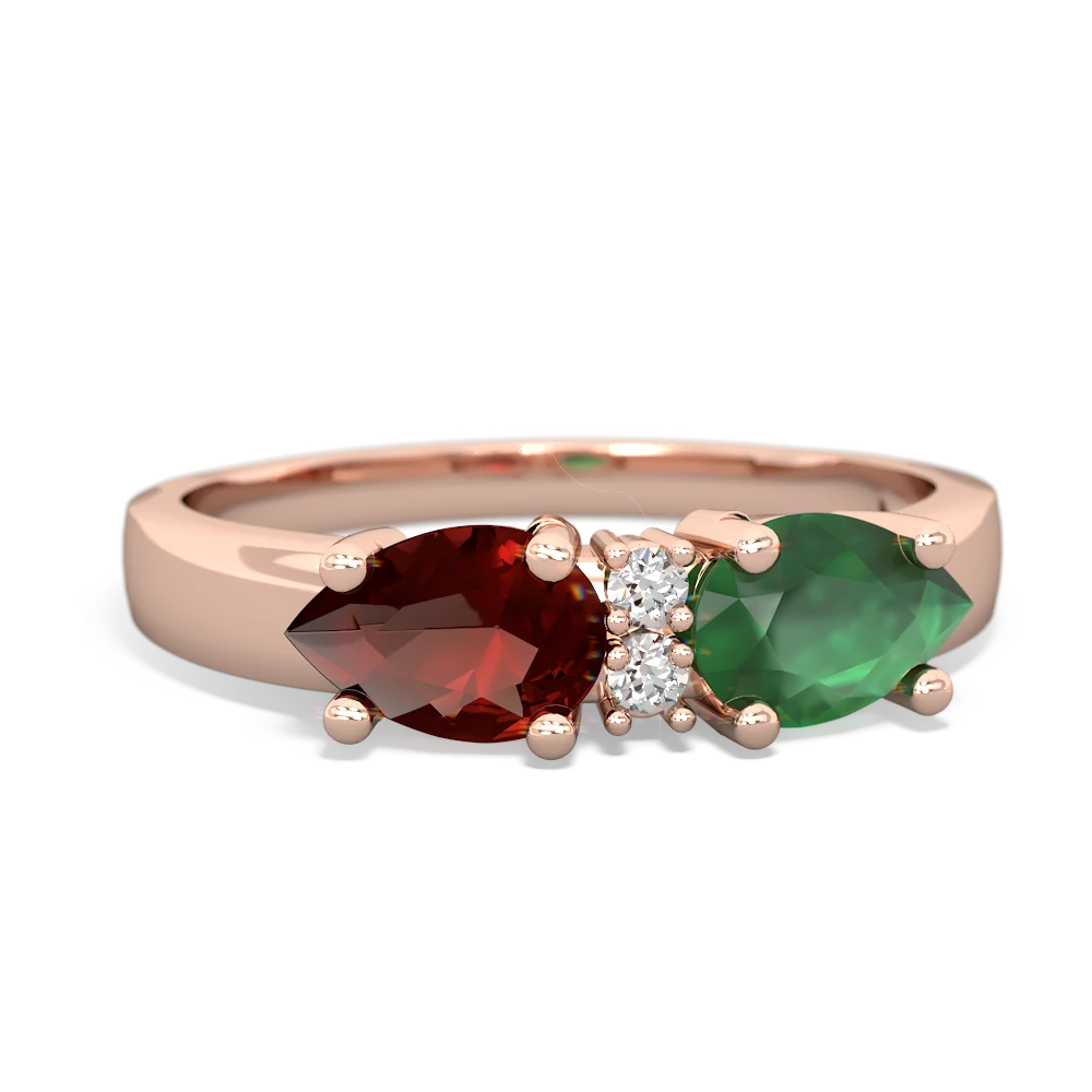 Emerald Pear Bowtie 14K Rose Gold ring R0865