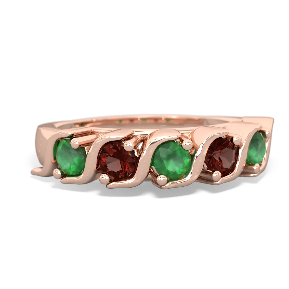 Emerald Anniversary Band 14K Rose Gold ring R2089