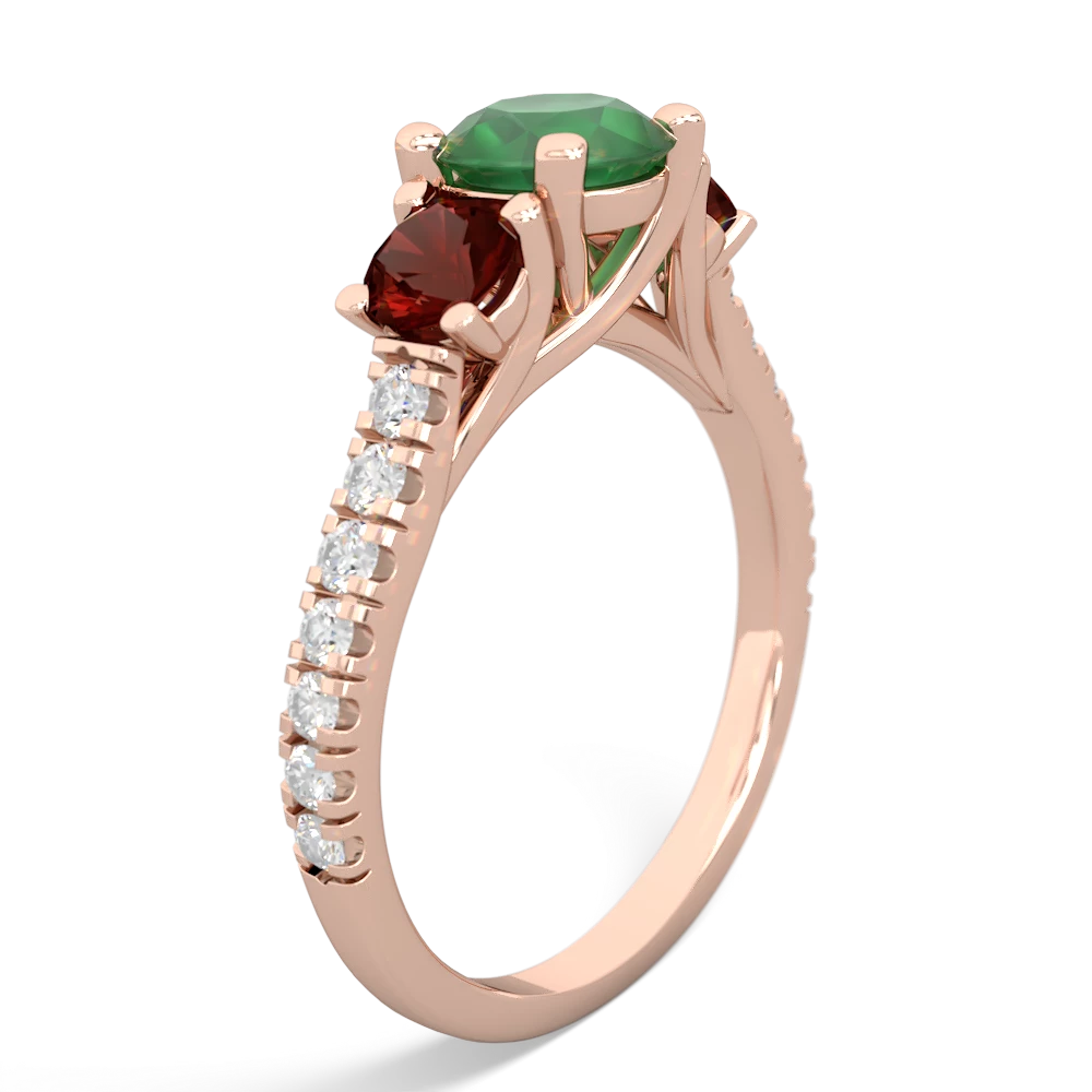 Emerald Pave Trellis 14K Rose Gold ring R5500