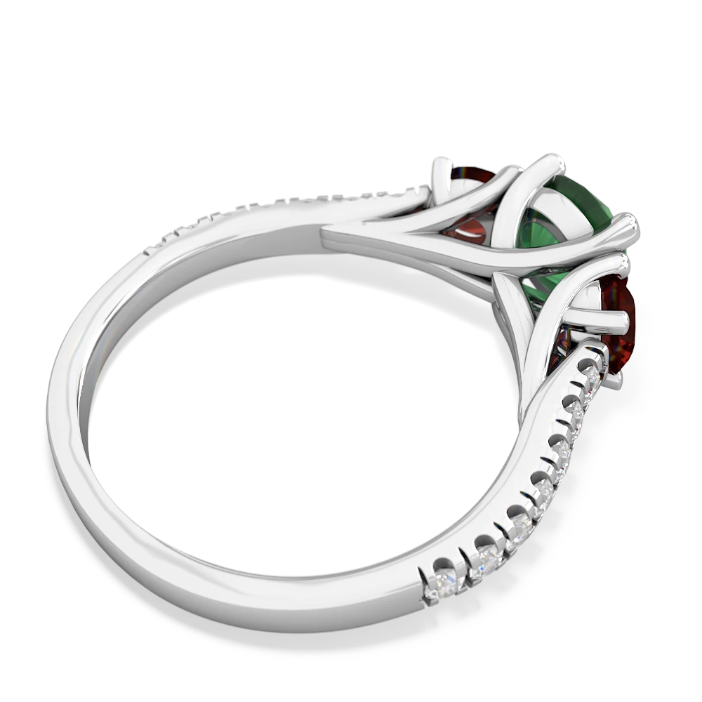 Emerald Pave Trellis 14K White Gold ring R5500