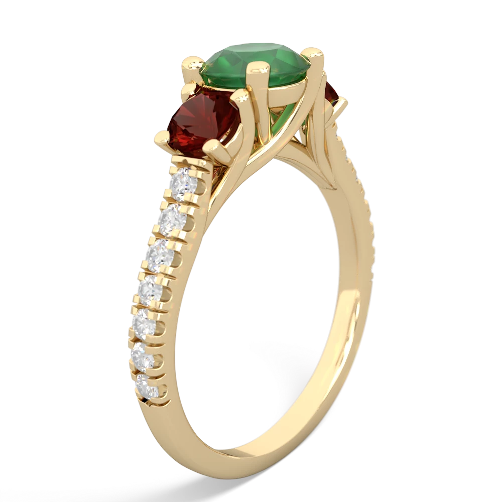 Emerald Pave Trellis 14K Yellow Gold ring R5500