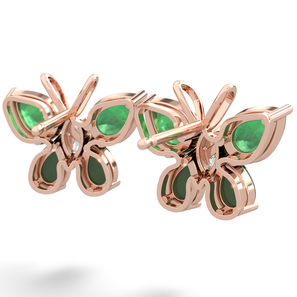 Emerald Butterfly 14K Rose Gold earrings E2215