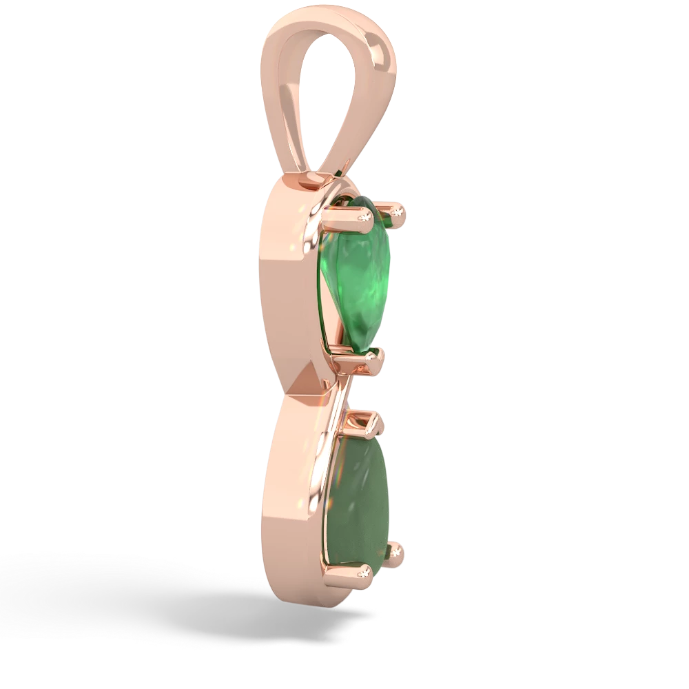 Emerald Infinity 14K Rose Gold pendant P5050