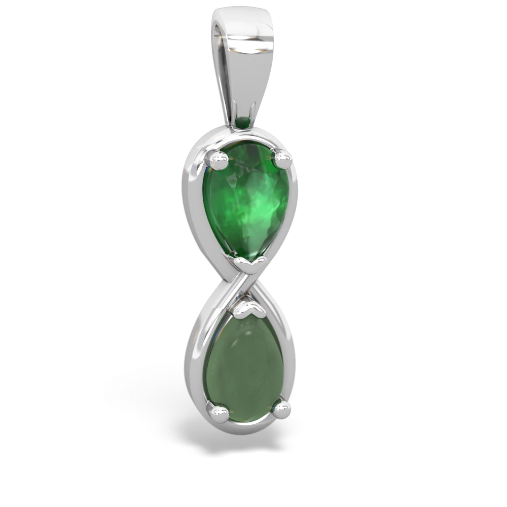 Emerald Infinity 14K White Gold pendant P5050