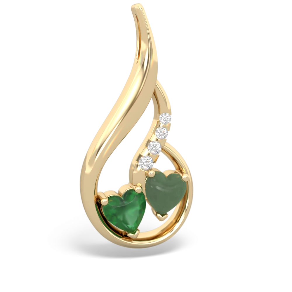 Emerald Keepsake Curves 14K Yellow Gold pendant P5450