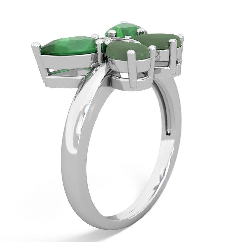 Emerald Butterfly 14K White Gold ring R2215