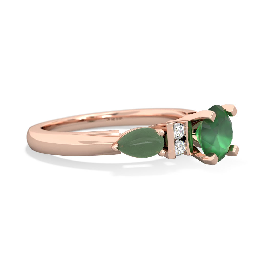 Emerald 6Mm Round Eternal Embrace Engagement 14K Rose Gold ring R2005