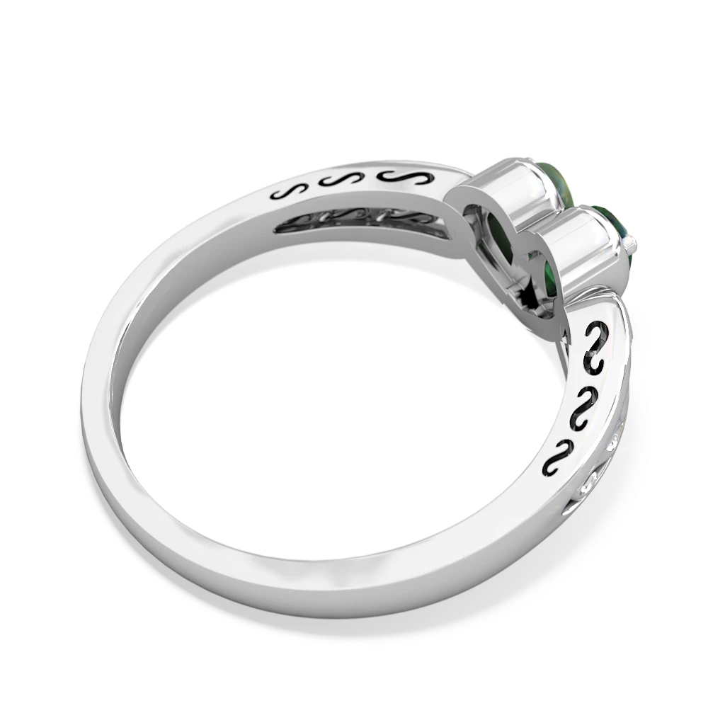 Emerald Filligree 'One Heart' 14K White Gold ring R5070