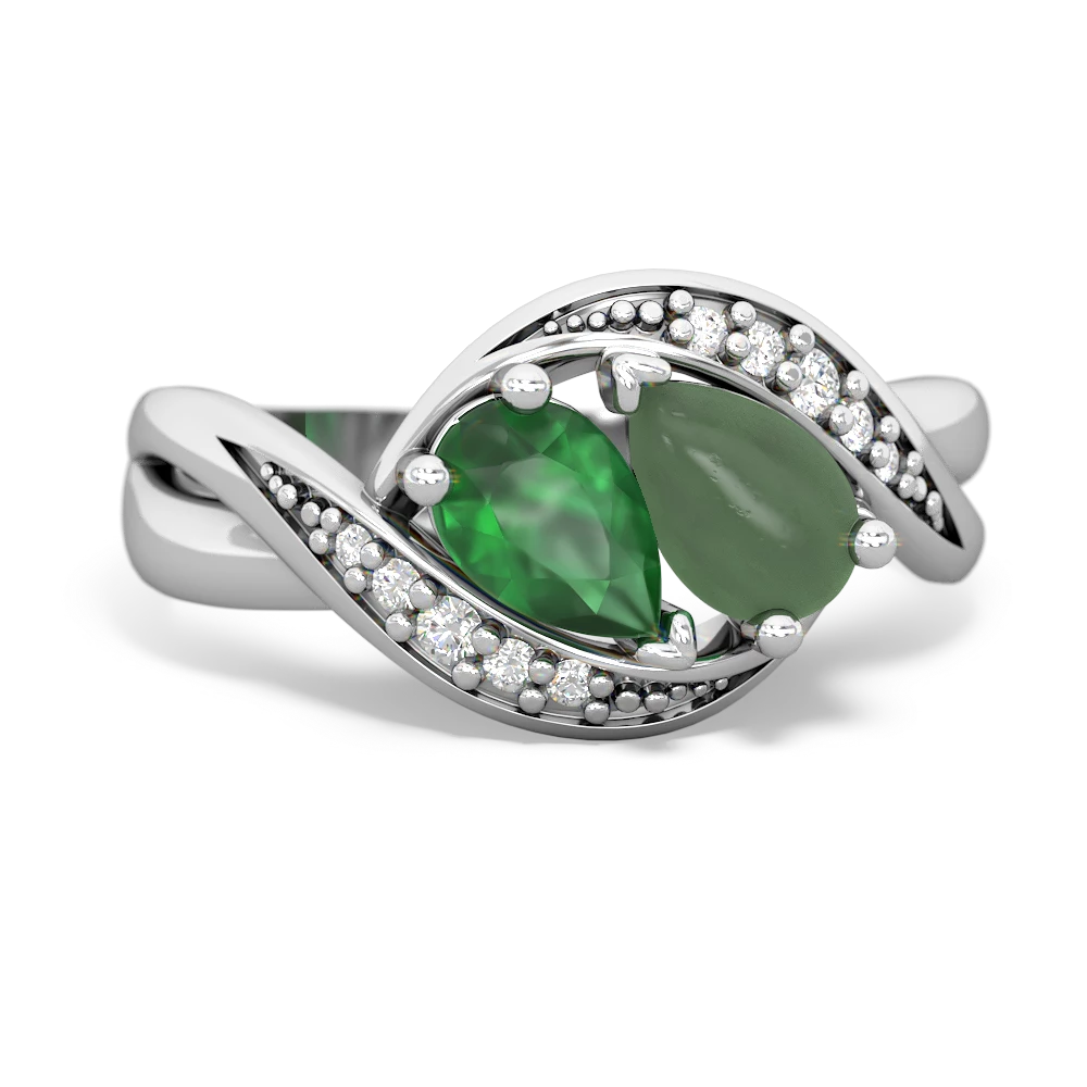 Emerald Summer Winds 14K White Gold ring R5342