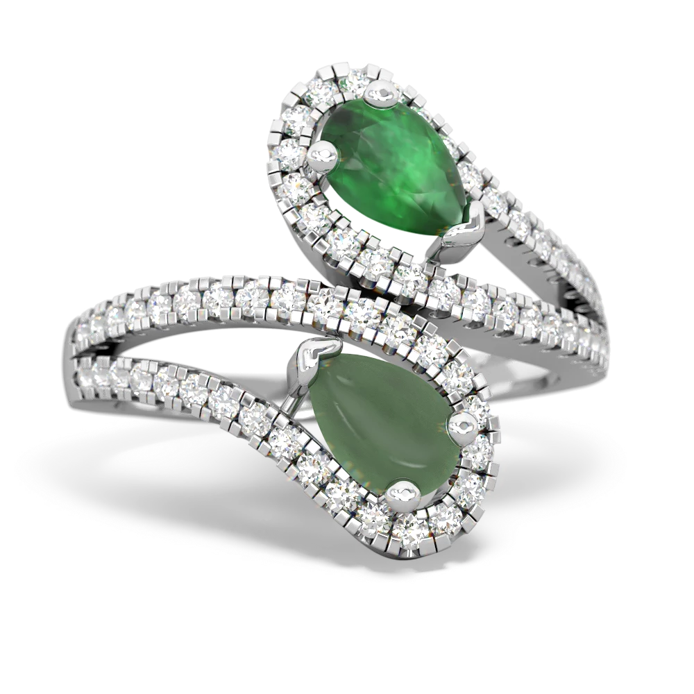 Emerald Diamond Dazzler 14K White Gold ring R3000