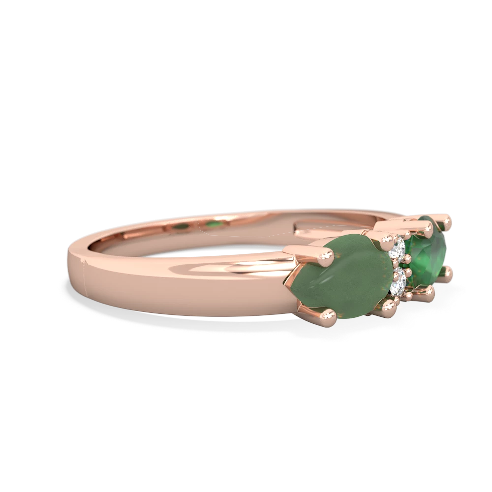 Emerald Pear Bowtie 14K Rose Gold ring R0865