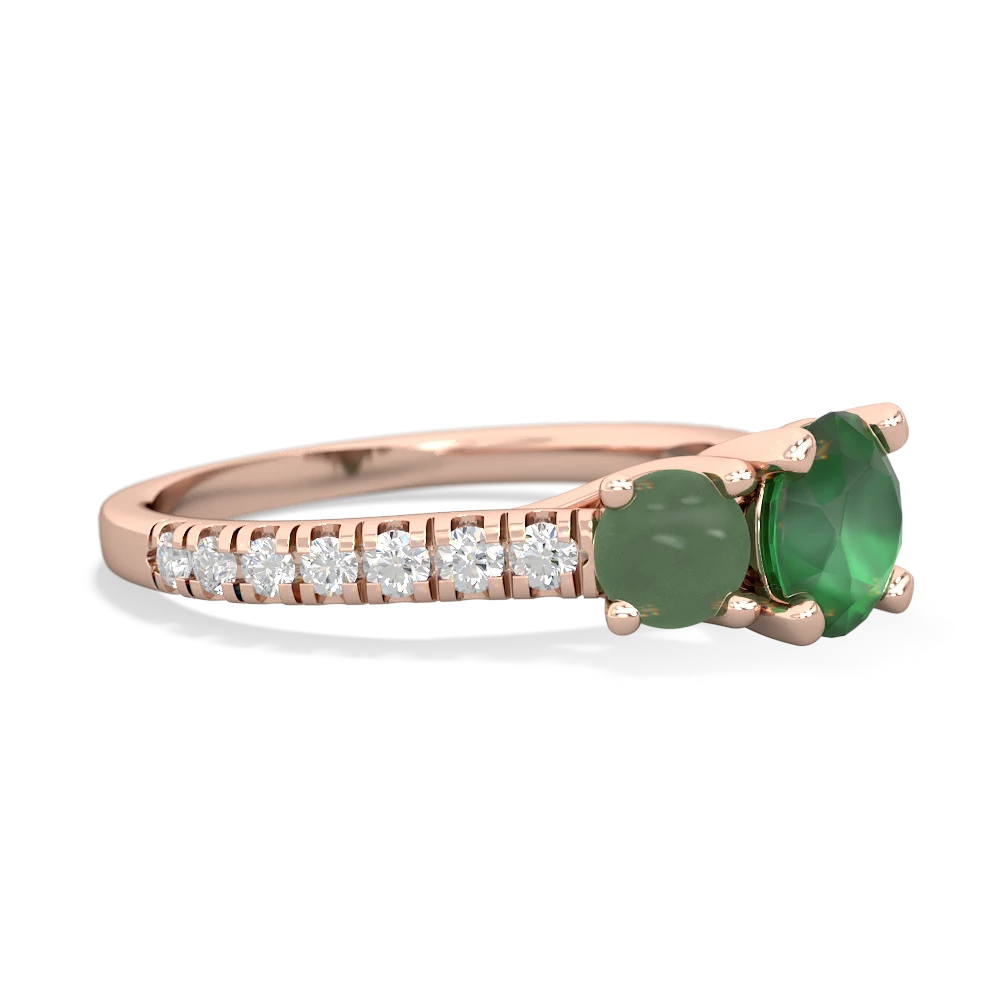 Emerald Pave Trellis 14K Rose Gold ring R5500