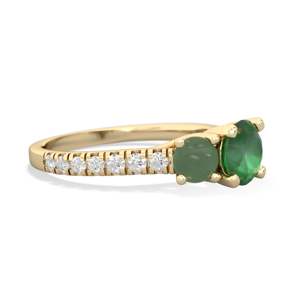 Emerald Pave Trellis 14K Yellow Gold ring R5500