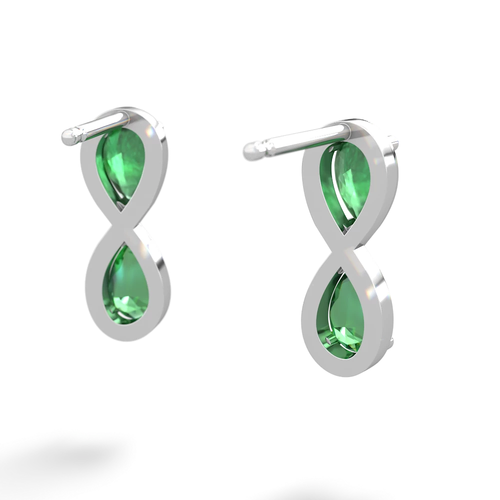 Emerald Infinity 14K White Gold earrings E5050