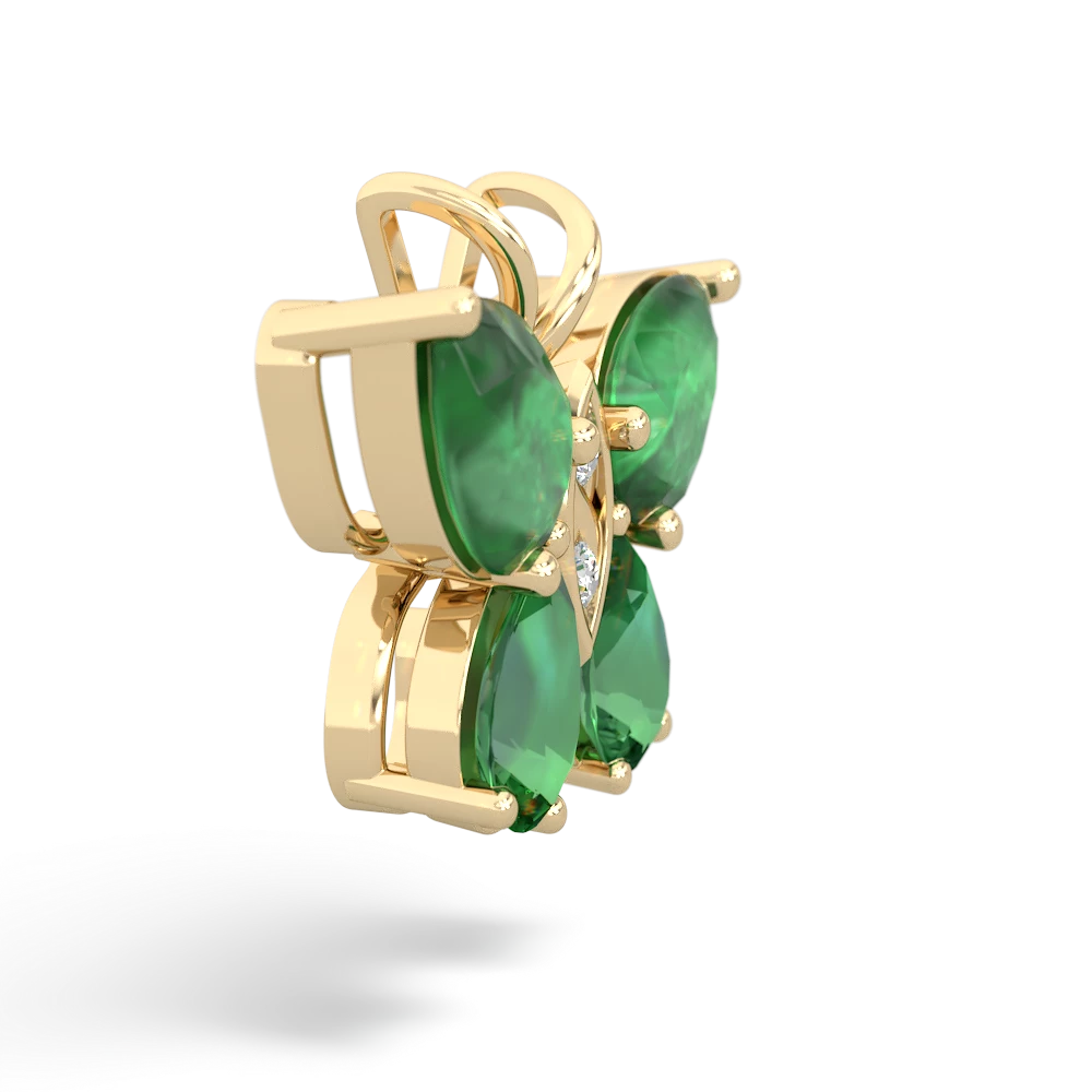 Emerald Butterfly 14K Yellow Gold pendant P2215