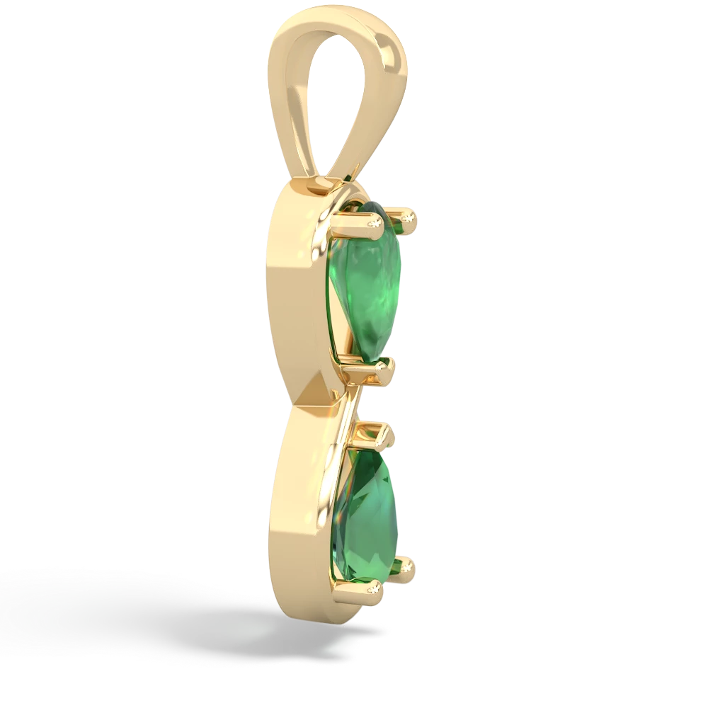 Emerald Infinity 14K Yellow Gold pendant P5050