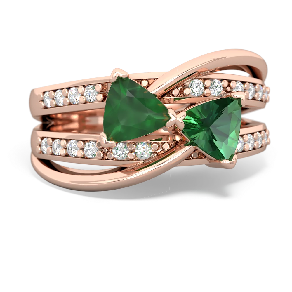 Emerald Bowtie 14K Rose Gold ring R2360