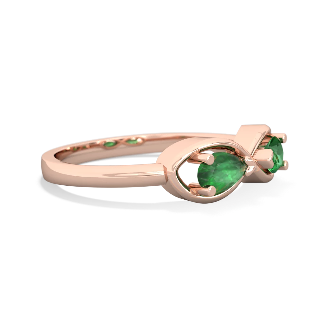 Emerald Infinity 14K Rose Gold ring R5050