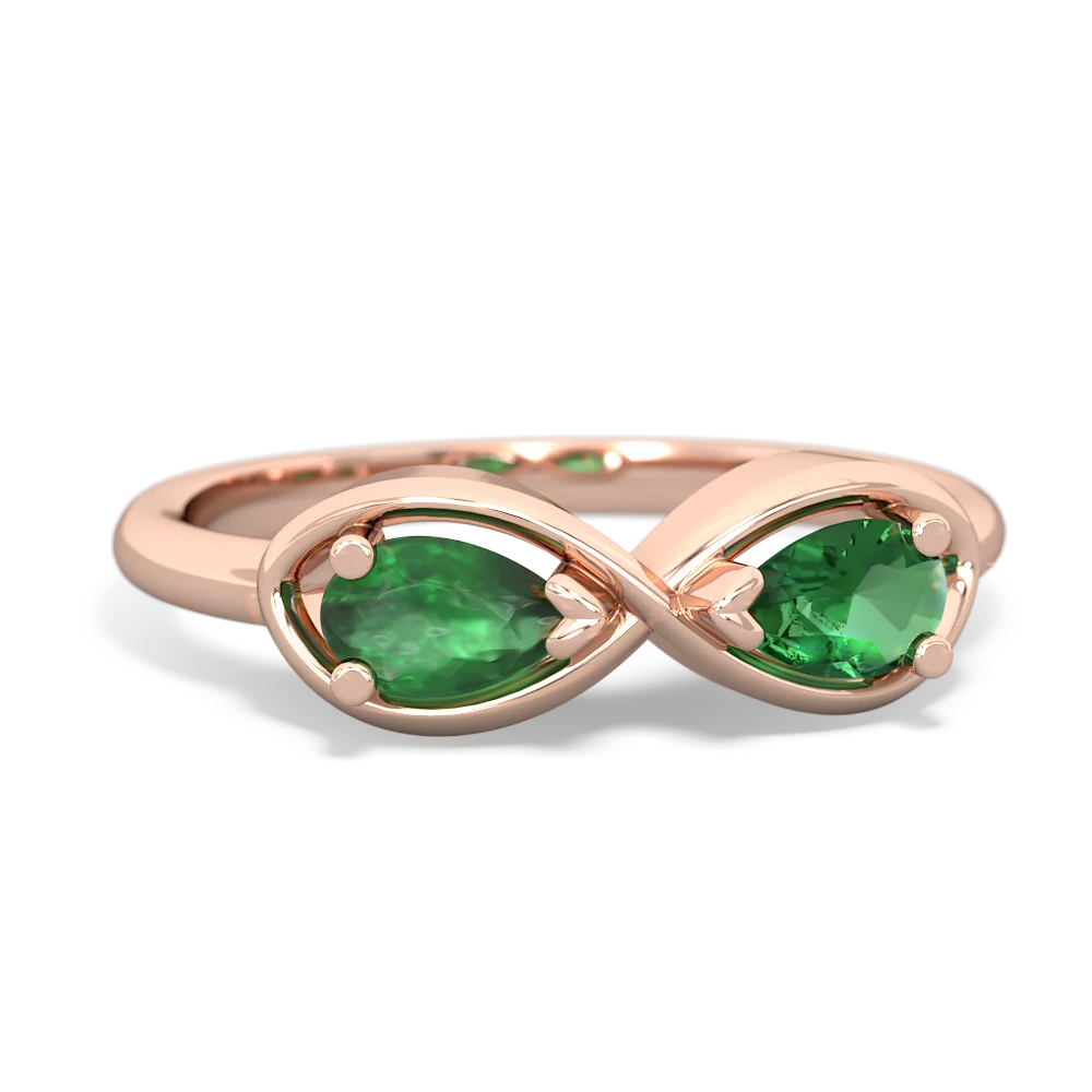 Emerald Infinity 14K Rose Gold ring R5050