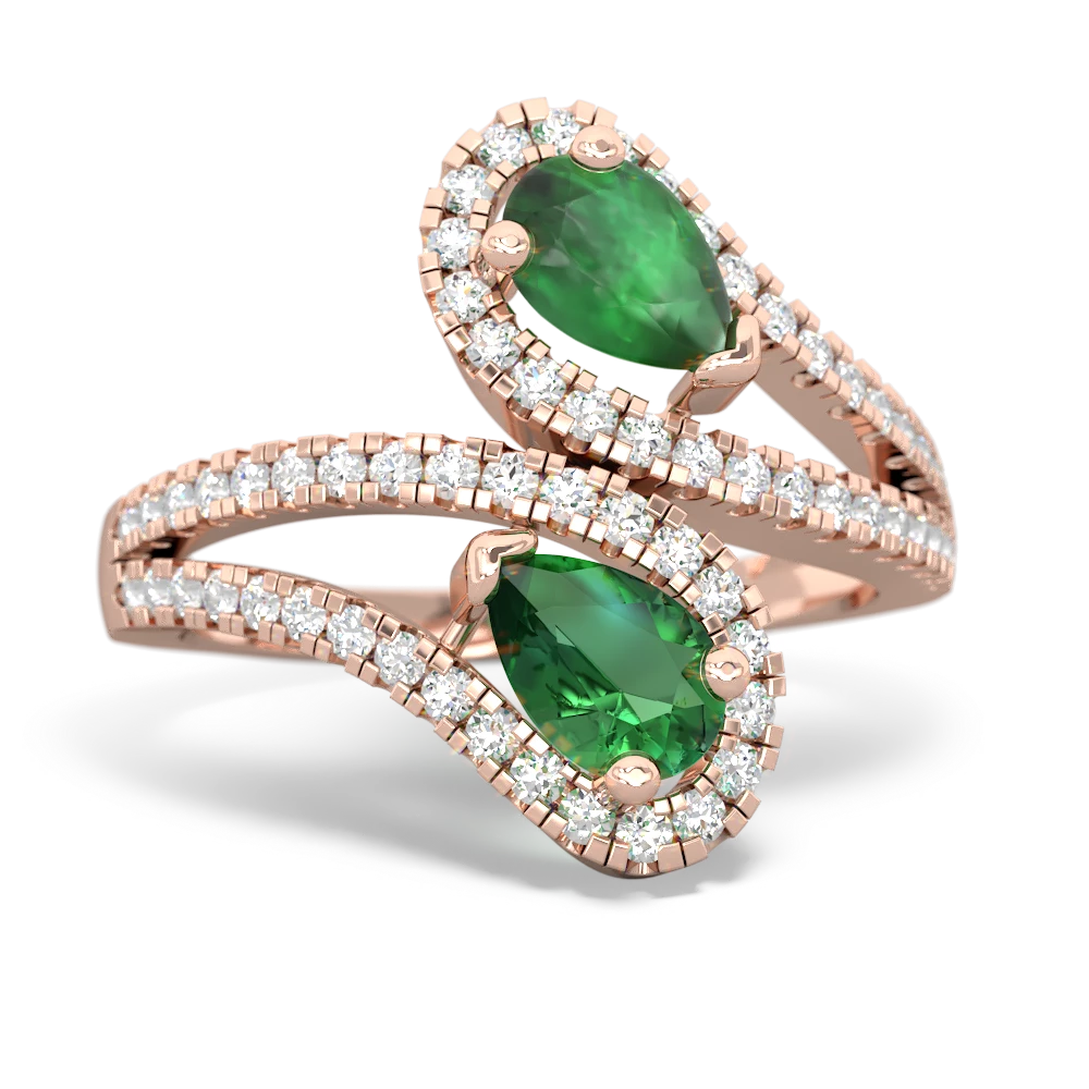 Emerald Diamond Dazzler 14K Rose Gold ring R3000