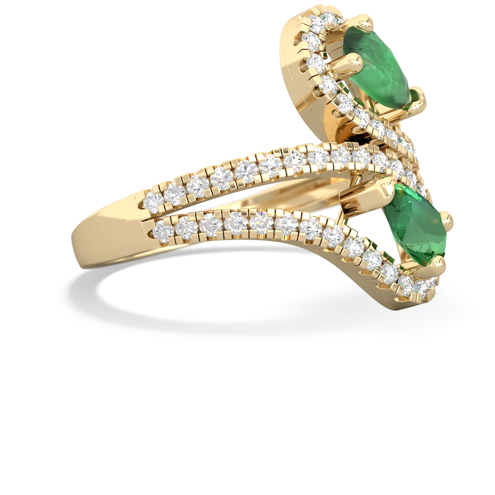 Emerald Diamond Dazzler 14K Yellow Gold ring R3000