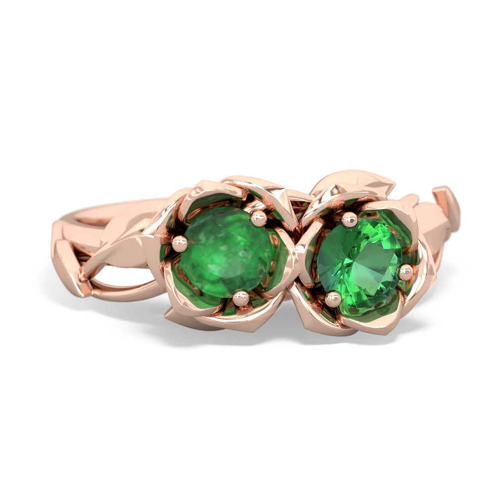 Emerald Rose Garden 14K Rose Gold ring R5510