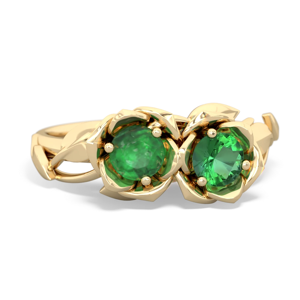 Emerald Rose Garden 14K Yellow Gold ring R5510