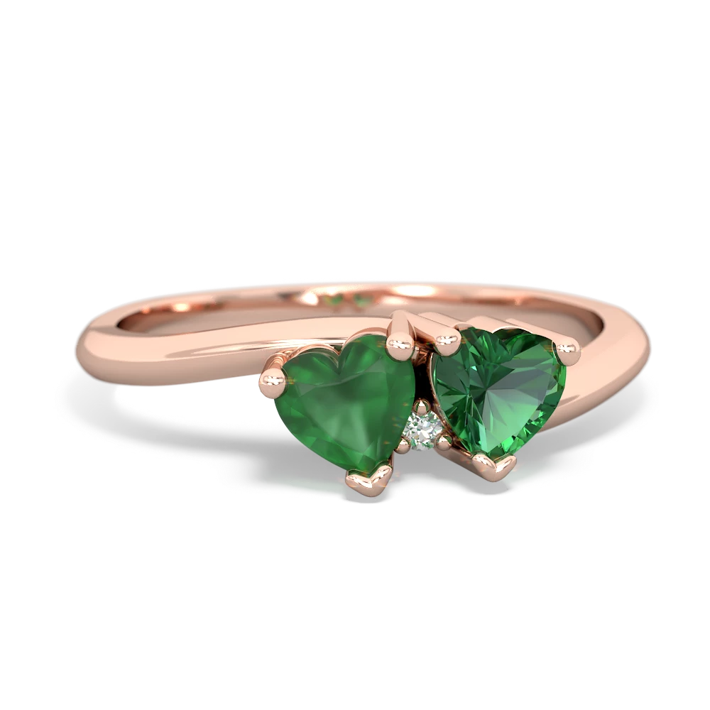 Emerald Sweethearts 14K Rose Gold ring R5260