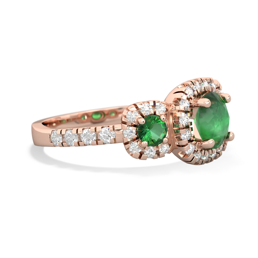 Emerald Regal Halo 14K Rose Gold ring R5350