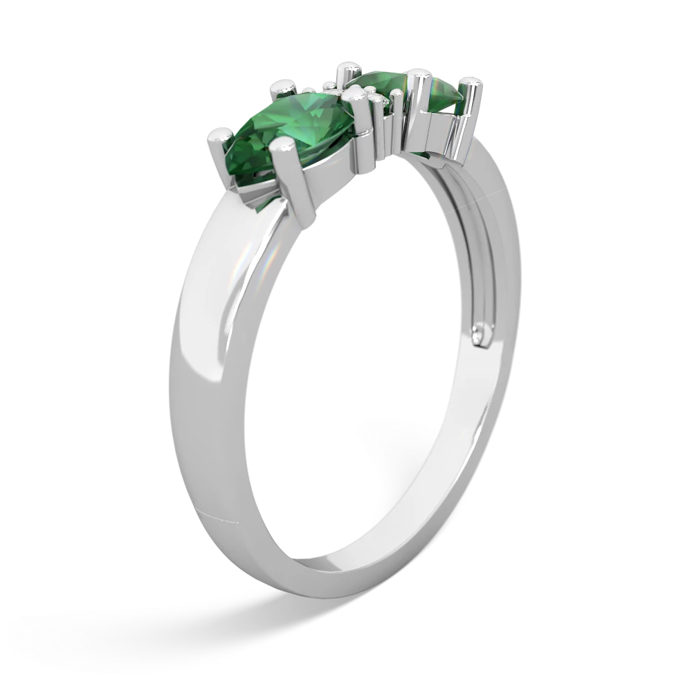 Emerald Pear Bowtie 14K White Gold ring R0865