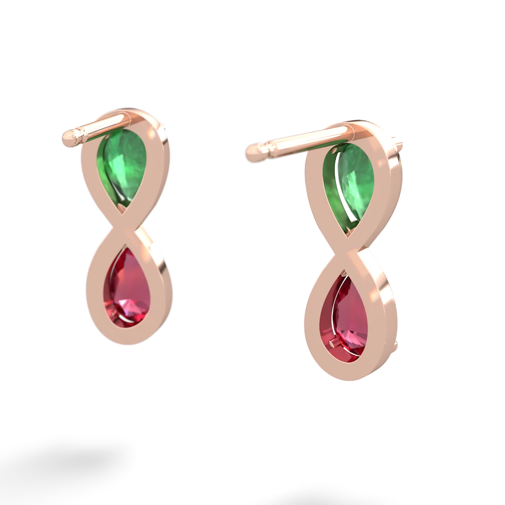 Emerald Infinity 14K Rose Gold earrings E5050