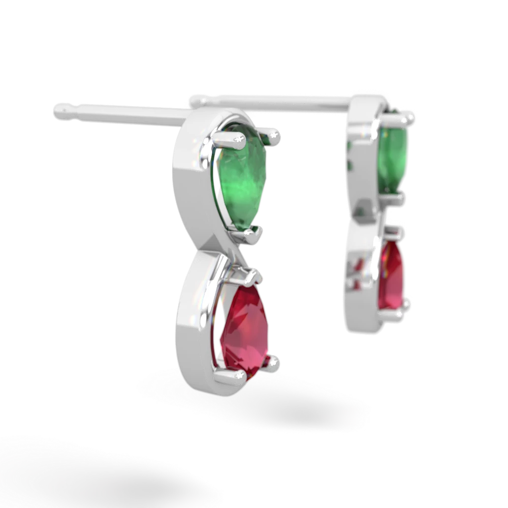 Emerald Infinity 14K White Gold earrings E5050