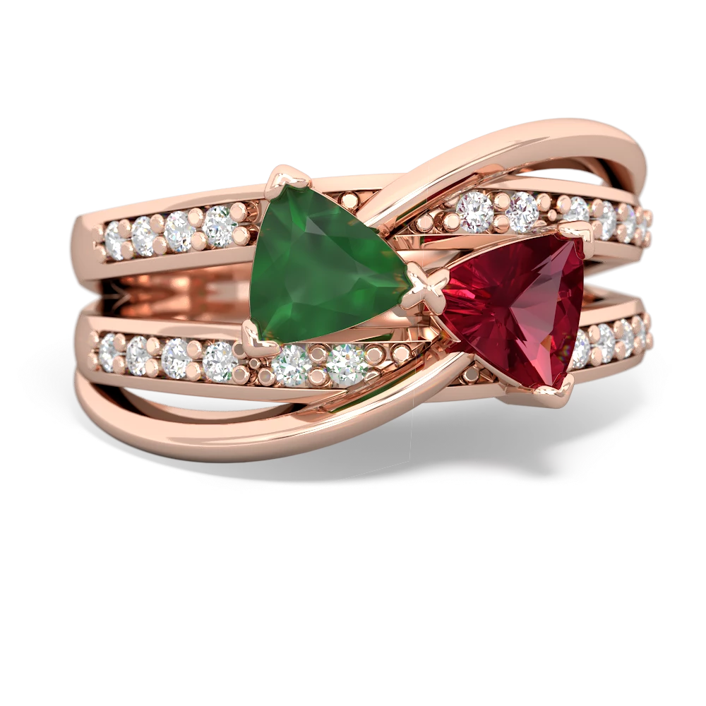 Emerald Bowtie 14K Rose Gold ring R2360