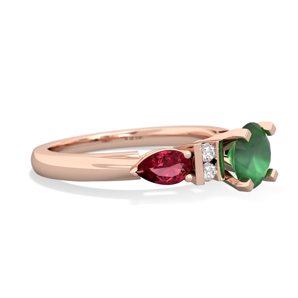 Emerald 6Mm Round Eternal Embrace Engagement 14K Rose Gold ring R2005