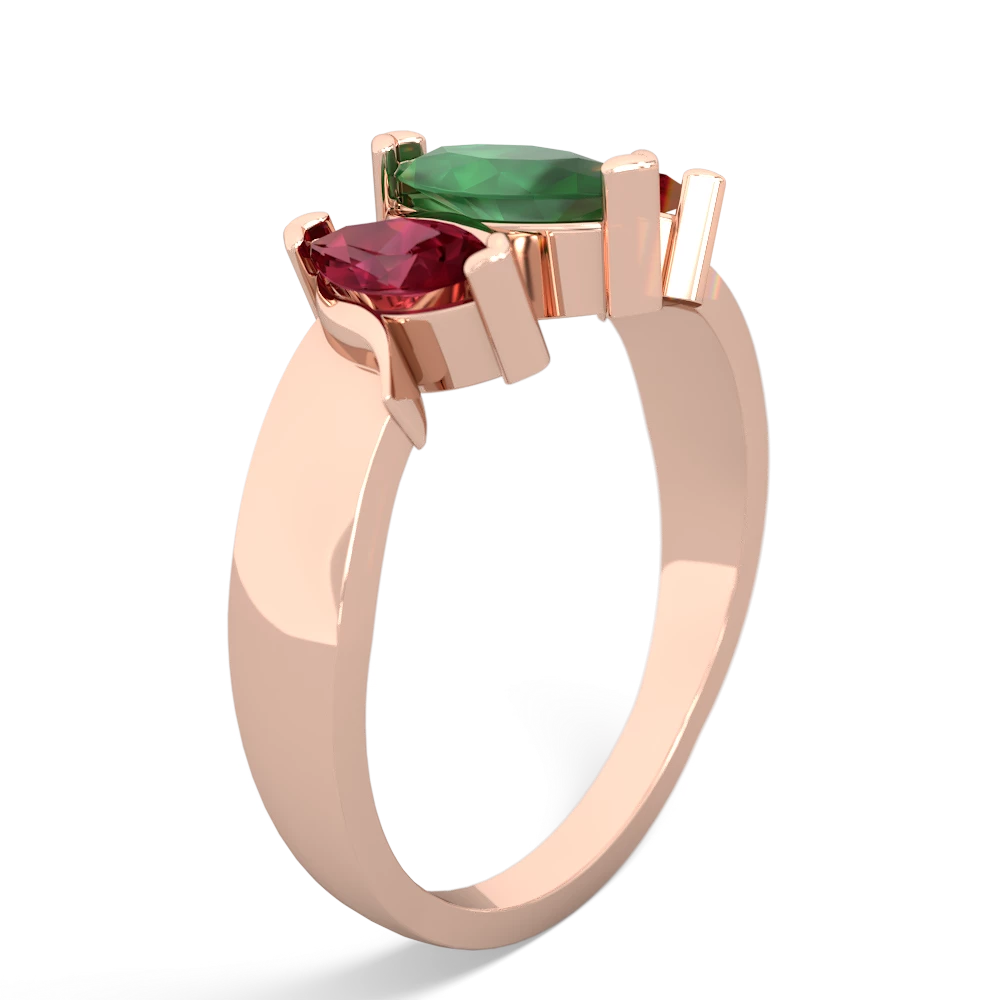 Emerald Three Peeks 14K Rose Gold ring R2433