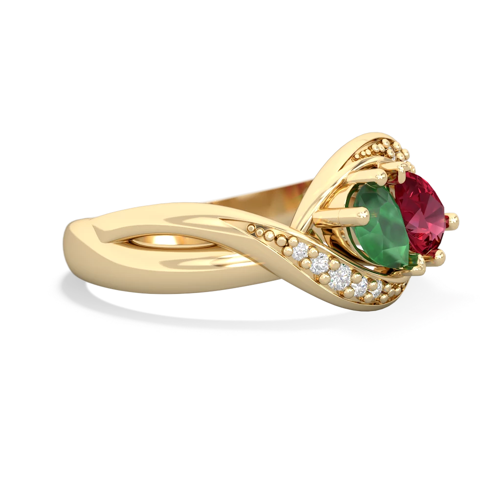 Emerald Summer Winds 14K Yellow Gold ring R5342