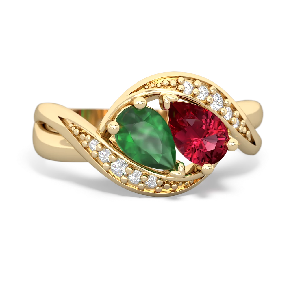 Emerald Summer Winds 14K Yellow Gold ring R5342