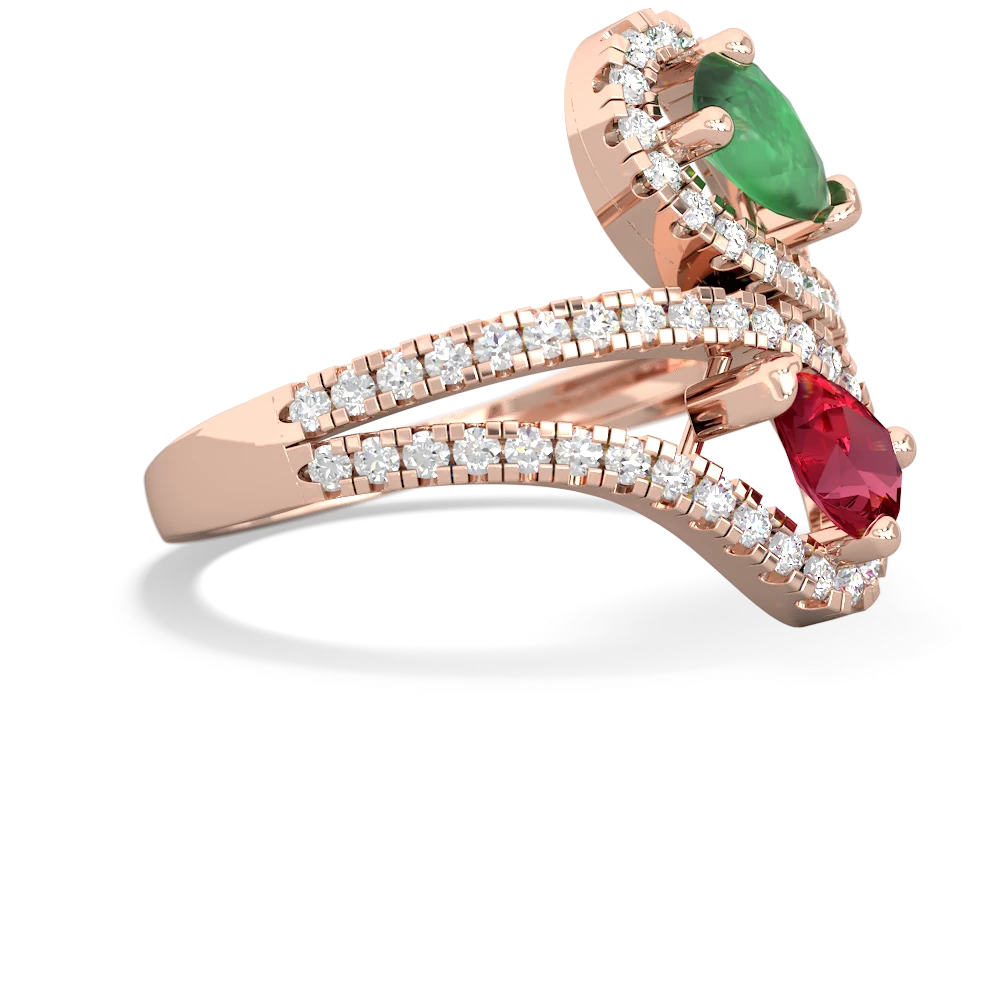 Emerald Diamond Dazzler 14K Rose Gold ring R3000