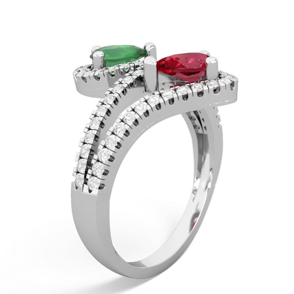 Emerald Diamond Dazzler 14K White Gold ring R3000